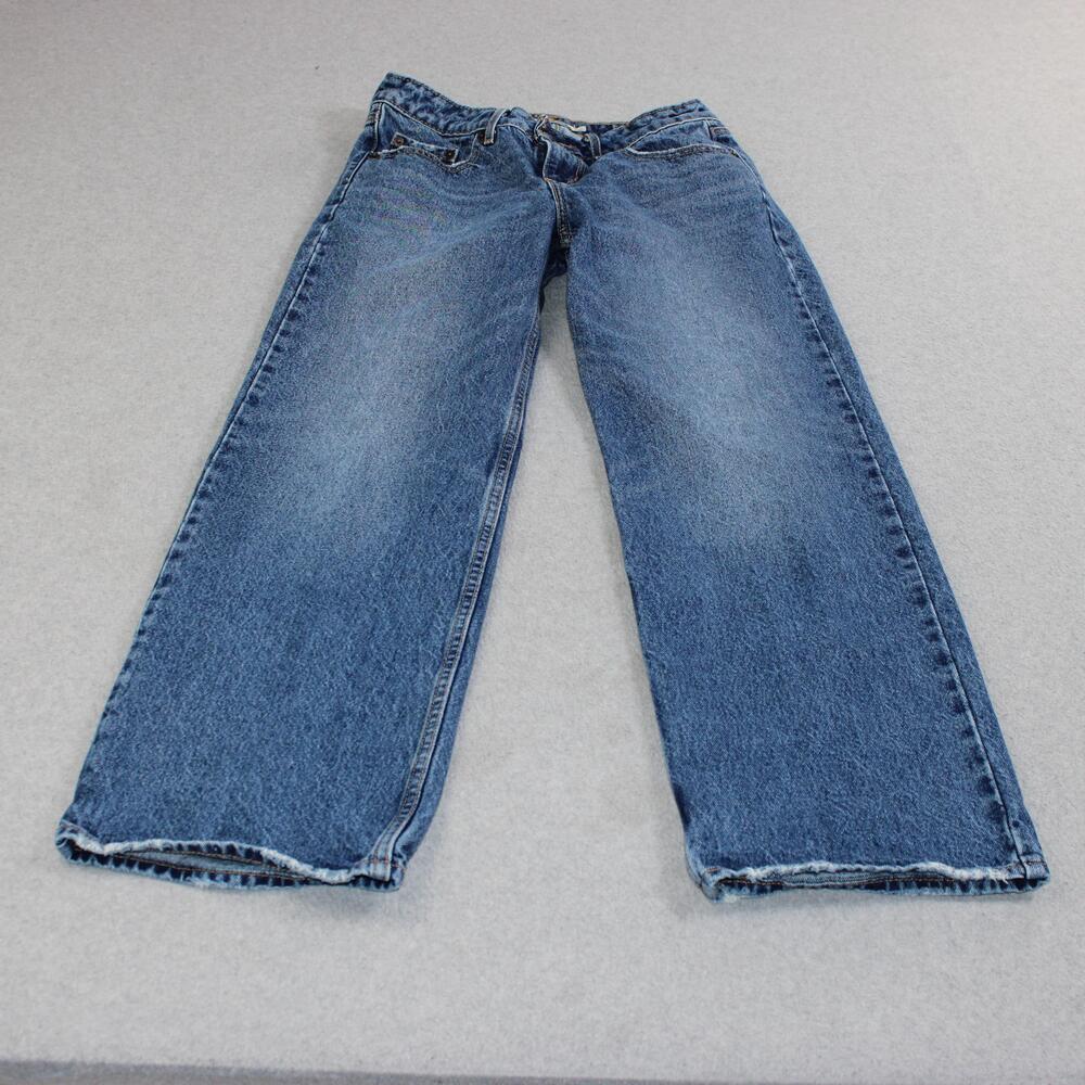 Levis Premium Low Loose Jeans Women 25x30 Blue Medium Low Rise Relaxed Straight